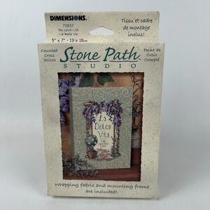 Vintage Dimensions "Stone Patch Studio" Cross Stitch Kit La Bella Vie with Frame